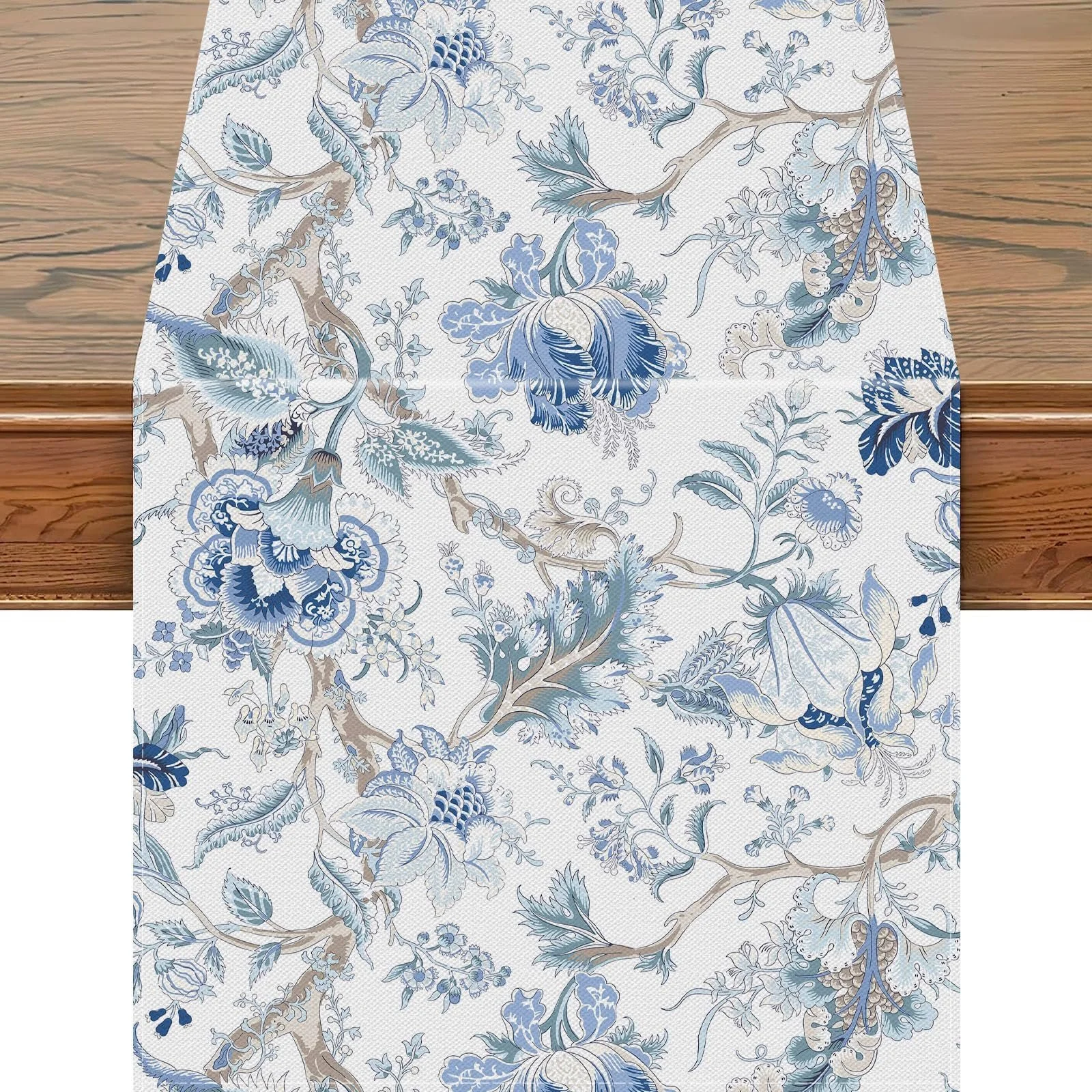 Ранер Chinoiserie Blue & White Bird Floral 33 x 120 см Білий/Синій, фото №1
