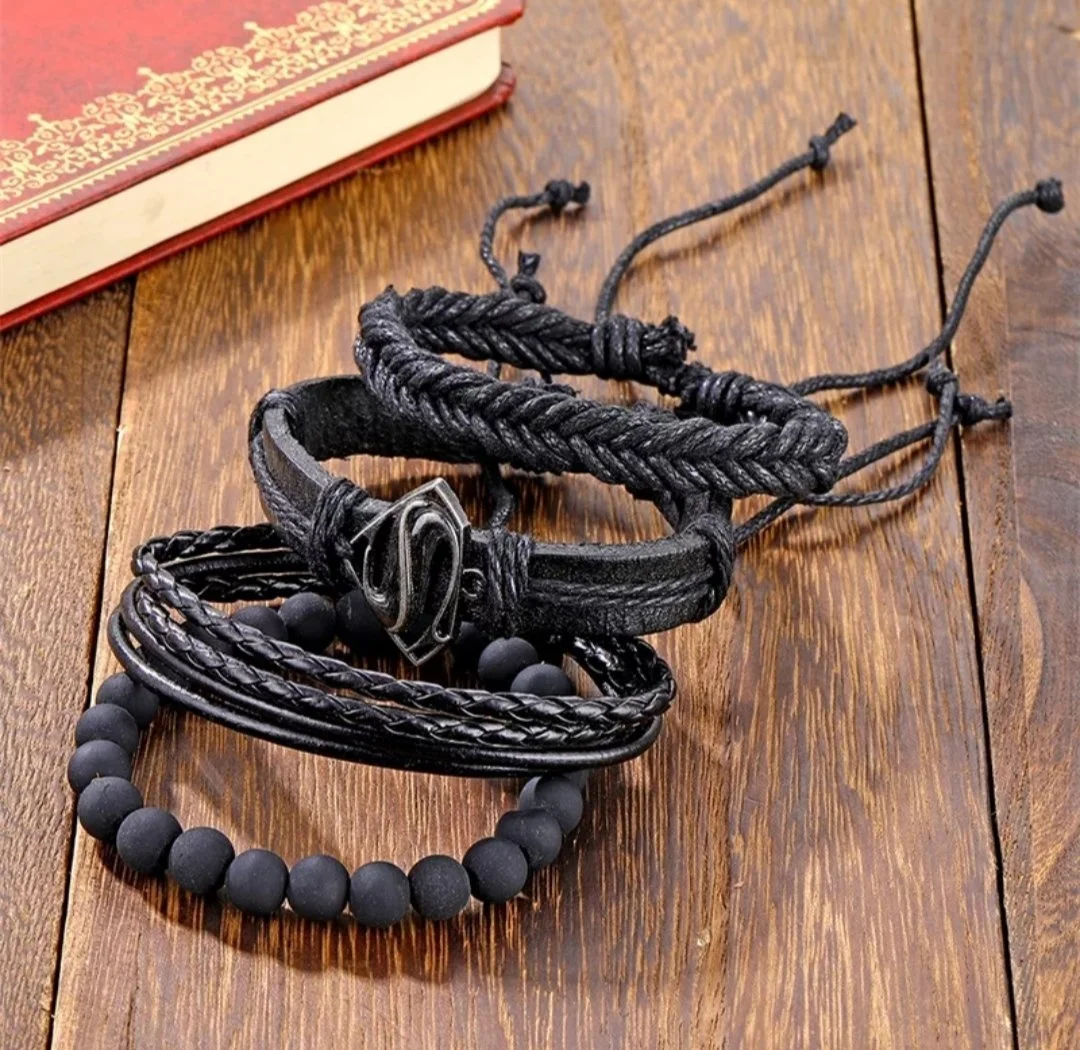 Набір браслетів з екошкіри Супермен, фото №3