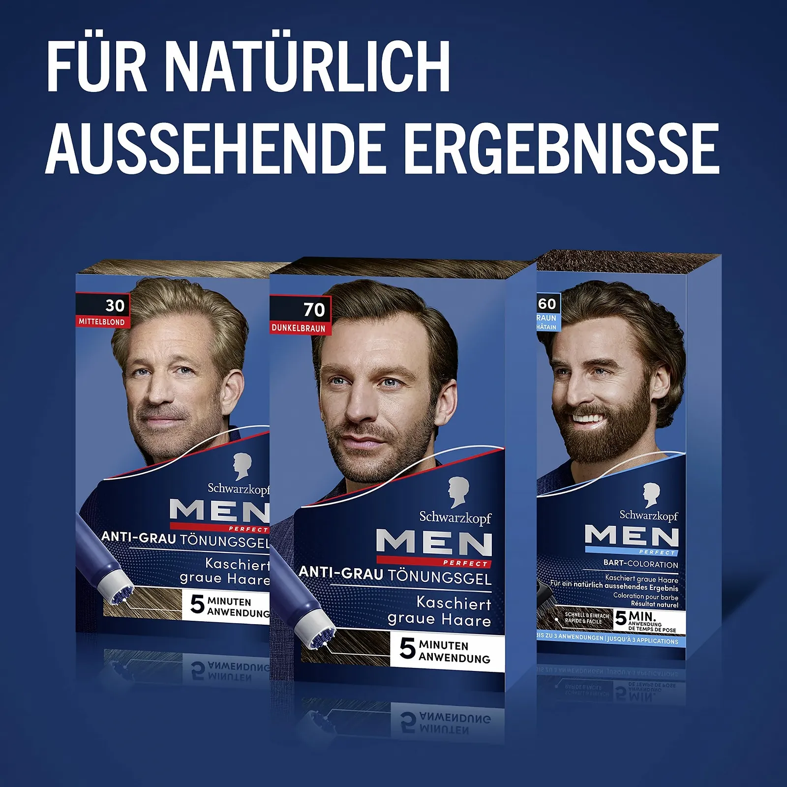 Гель-фарба для волосся Schwarzkopf Men Perfect проти сивини, 70 Натуральний темно-коричневий, 3 x 40 мл, фото №7 Гель-фарба для волосся Schwarzkopf Men Perfect проти сивини, 70 Натуральний темно-коричневий, 3 x 40 мл, фото №7