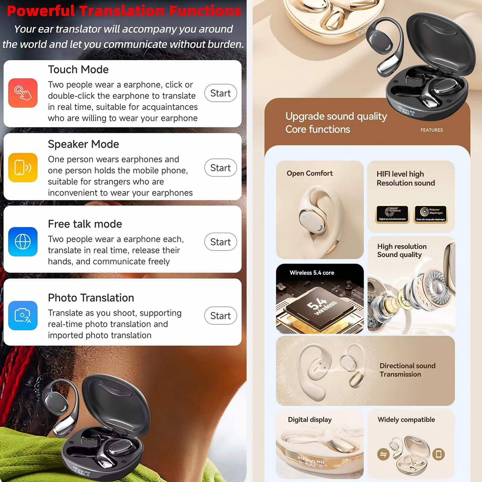 Навушники з голосовим перекладачем Чорний, фото №3 Навушники з голосовим перекладачем Чорний, фото №3