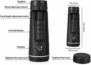 Телескоп JYCCH Monocular 40X60 Zoom для смартфона с компасом, держателем для телефона и штативом synthetic.ua - Фото 1
