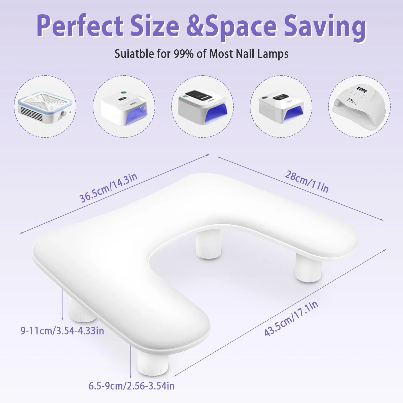 Підставка для рук U-подібна для манікюру з регулюванням висоти, нековзна подушка з PU шкіри, фото №6 Підставка для рук U-подібна для манікюру з регулюванням висоти, нековзна подушка з PU шкіри, фото №6