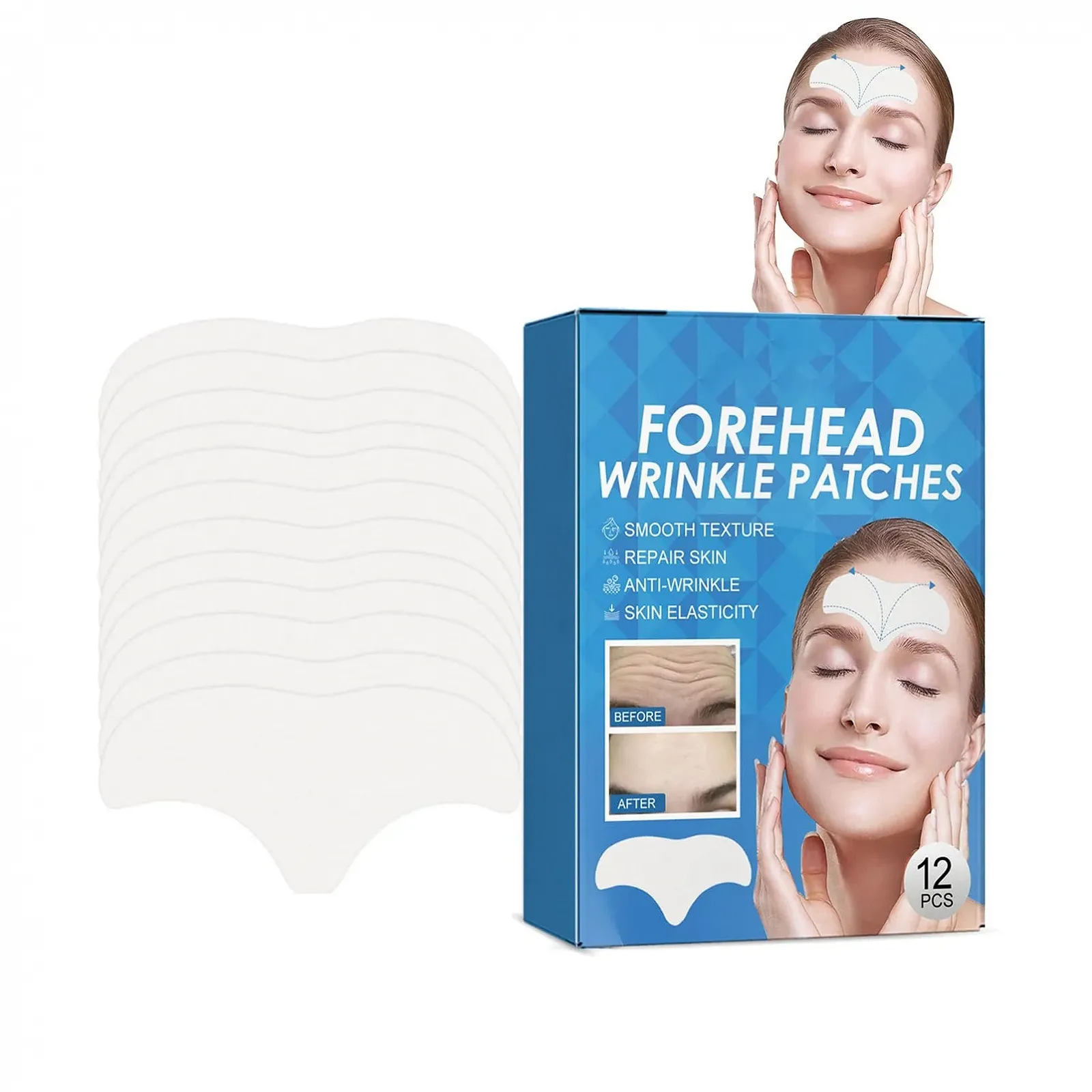 Пластирі Archidate від зморшок, 12 шт - Пластирі для обличчя від зморшок на лобі, фото №1