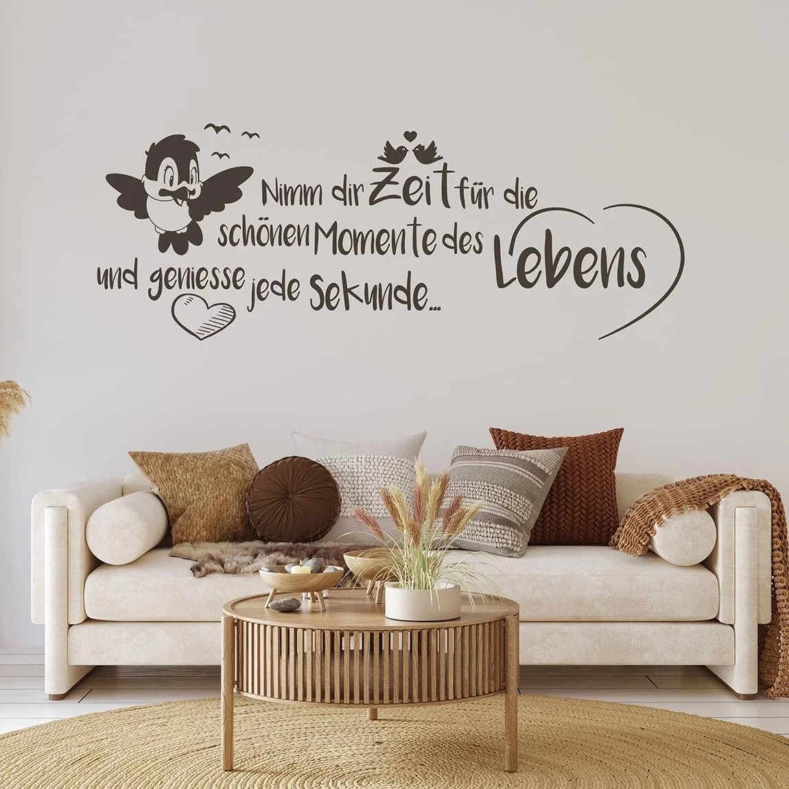 Настінна наклейка pk224 «nimm dir Zeit für die schönen Momente» 140 x 50 см Чорна, фото №4