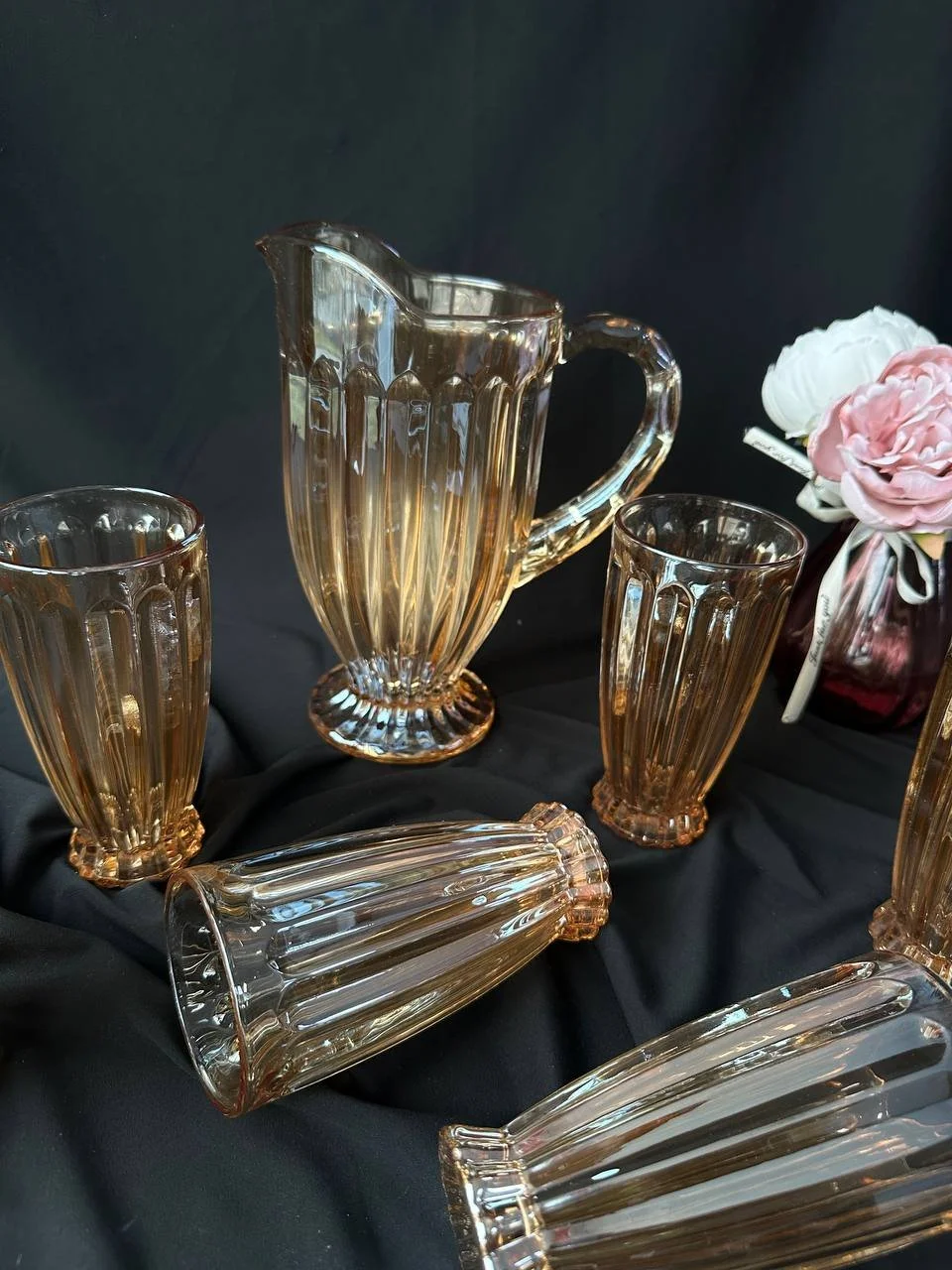 Набір Кувшин та 6 склянок з високоякісного скла., фото №2