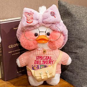 Утка лалафан - повязка свинка Пеппа Lalafanfan Уточка Мягкая игрушка Cafe mimi duck - Фото 1
