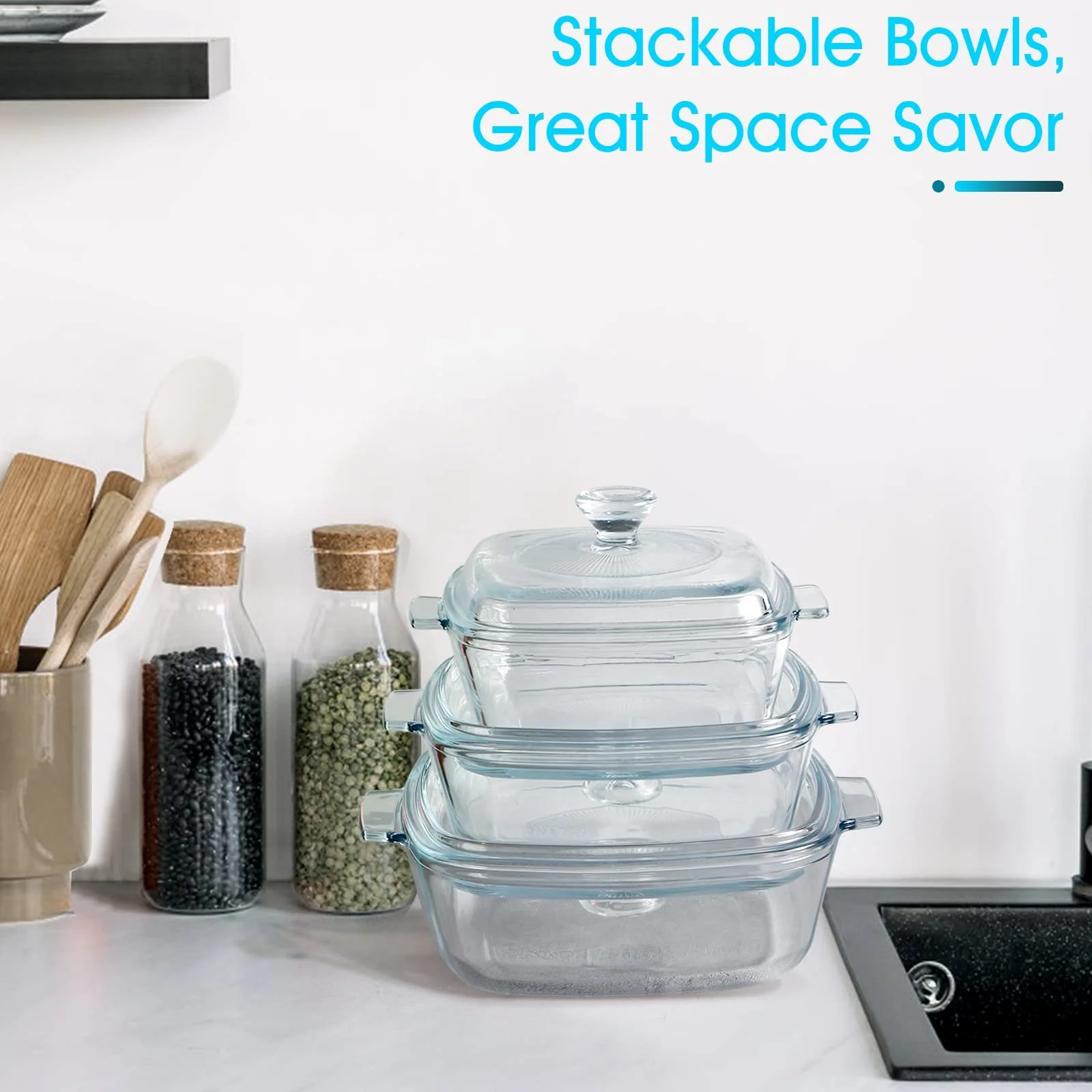 Форма для запекания NUTRIUPS С крышкой Стеклянная 1.2 л 17 см Small, фото №7