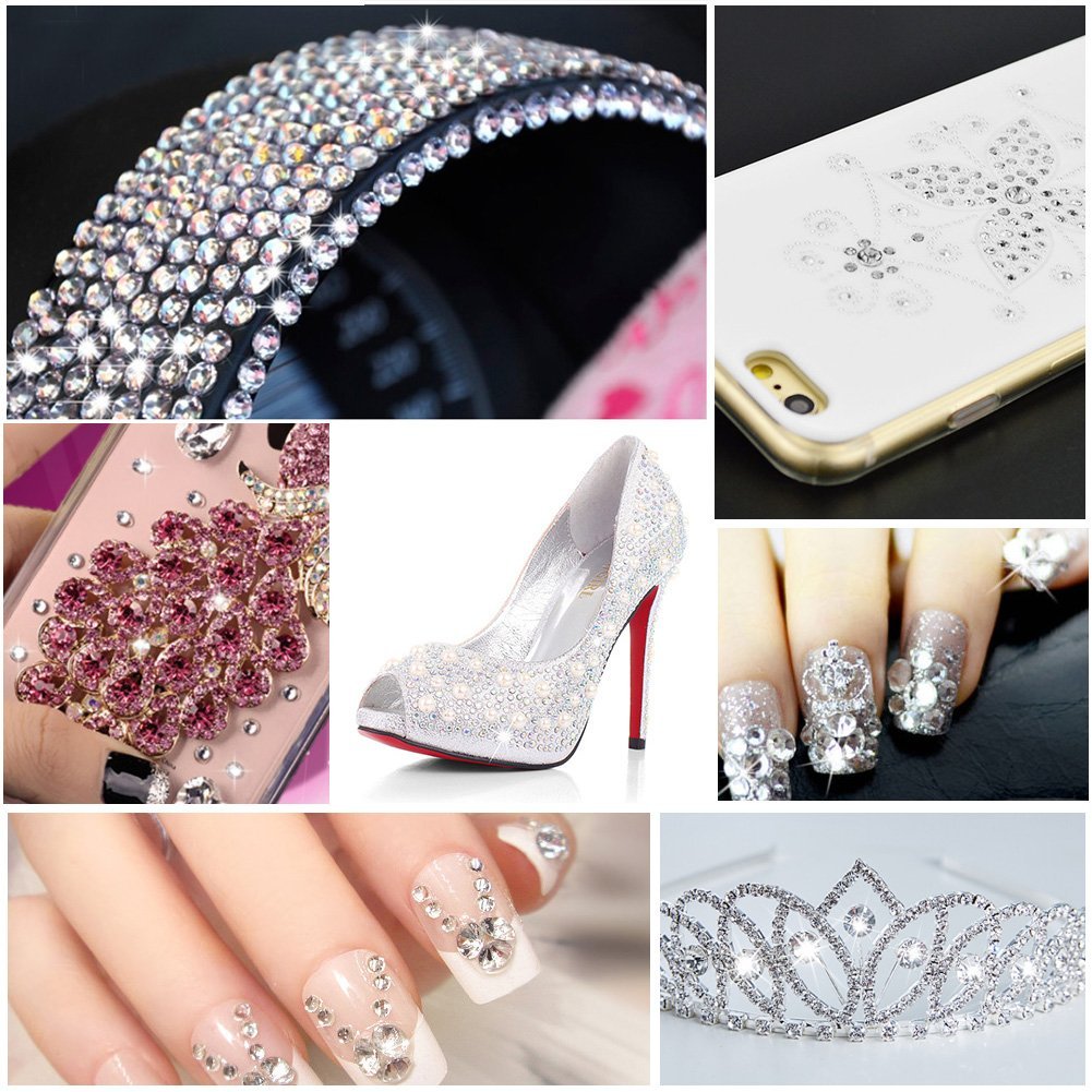 Стразы Стекло Tnfeeon SS3 1.3-1.5 мм, белые, фото №8