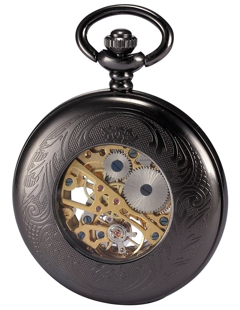 Кишенькові Годинники TREEWETO Steampunk Скелетон Механічні Мідні Ретро, фото №4