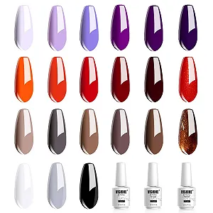 Гель-лак Vishine Набір Червоний Фіолетовий Коричневий Нюдовий Класична Кольорова Серія UV LED 8 мл synthetic.ua - Фото 1