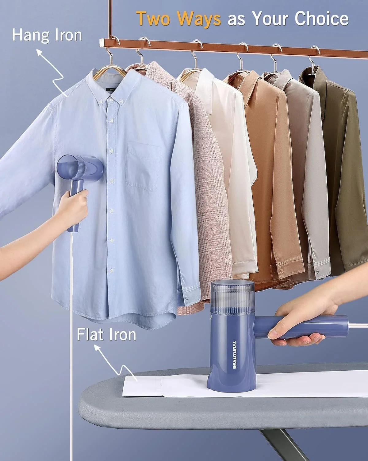 Ручной отпариватель BEAUTURAL складной 1000 Вт 150 мл, фото №3