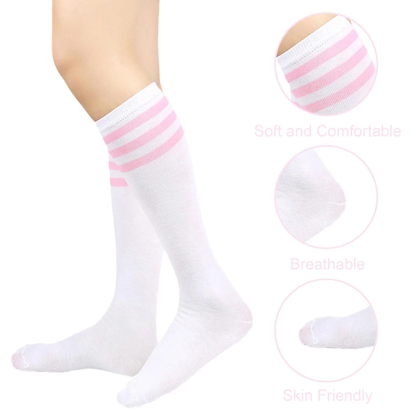 Жіночі гольфи Striped для спорту, 2 пари, фото №7 Жіночі гольфи Striped для спорту, 2 пари, фото №7