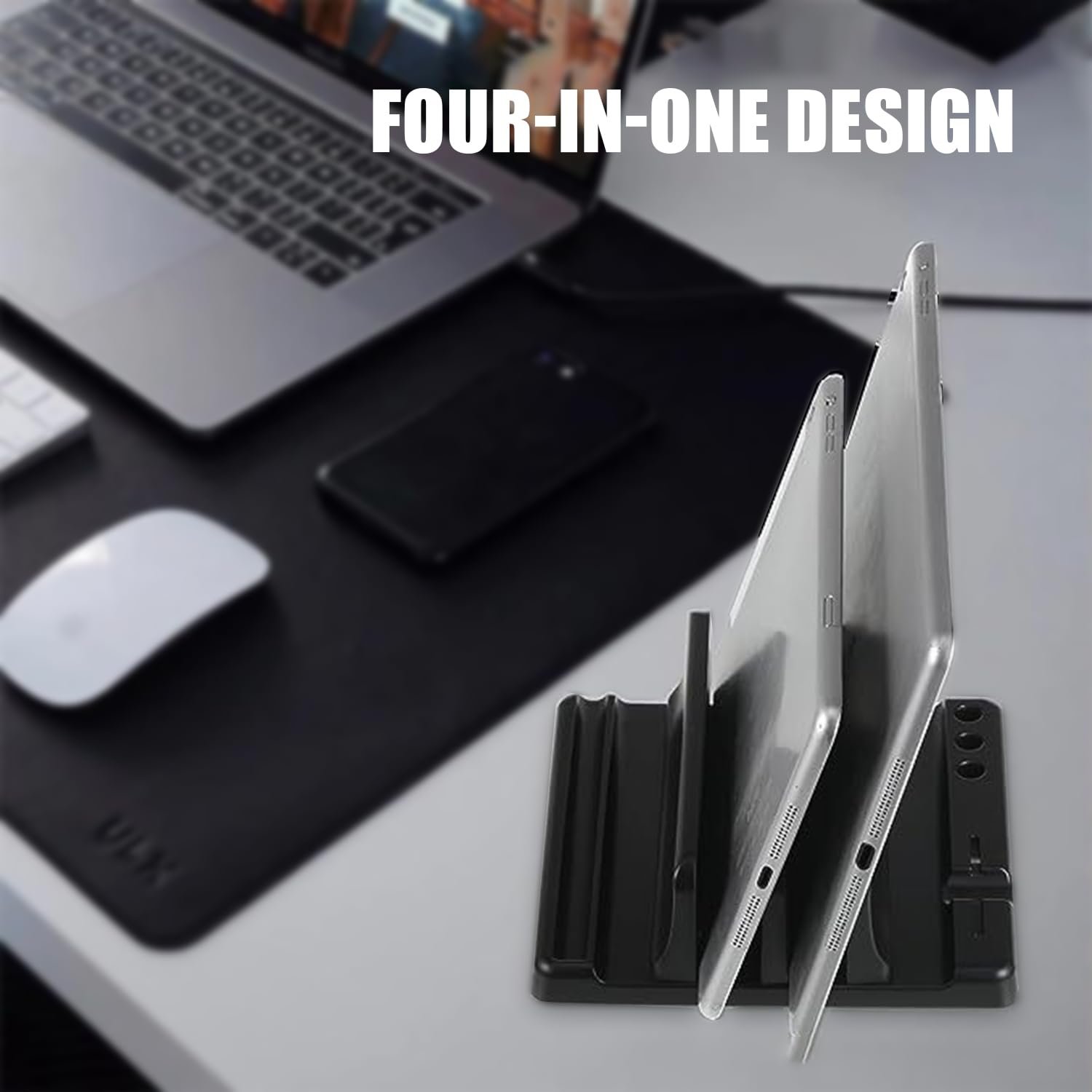 Подставка для ноутбука вертикальная одинарная регулируемая 1 слот База для ноутбука портативная подставка для ноутбука стойка для хранения на столе черная, фото №5