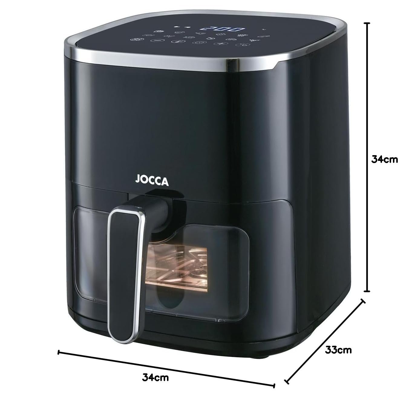 Мультипечь JOCCA 5 L, без масла, 1450 W, регулировка температуры, LED-сенсорный экран, энергосберегающая, Black2, фото №7
