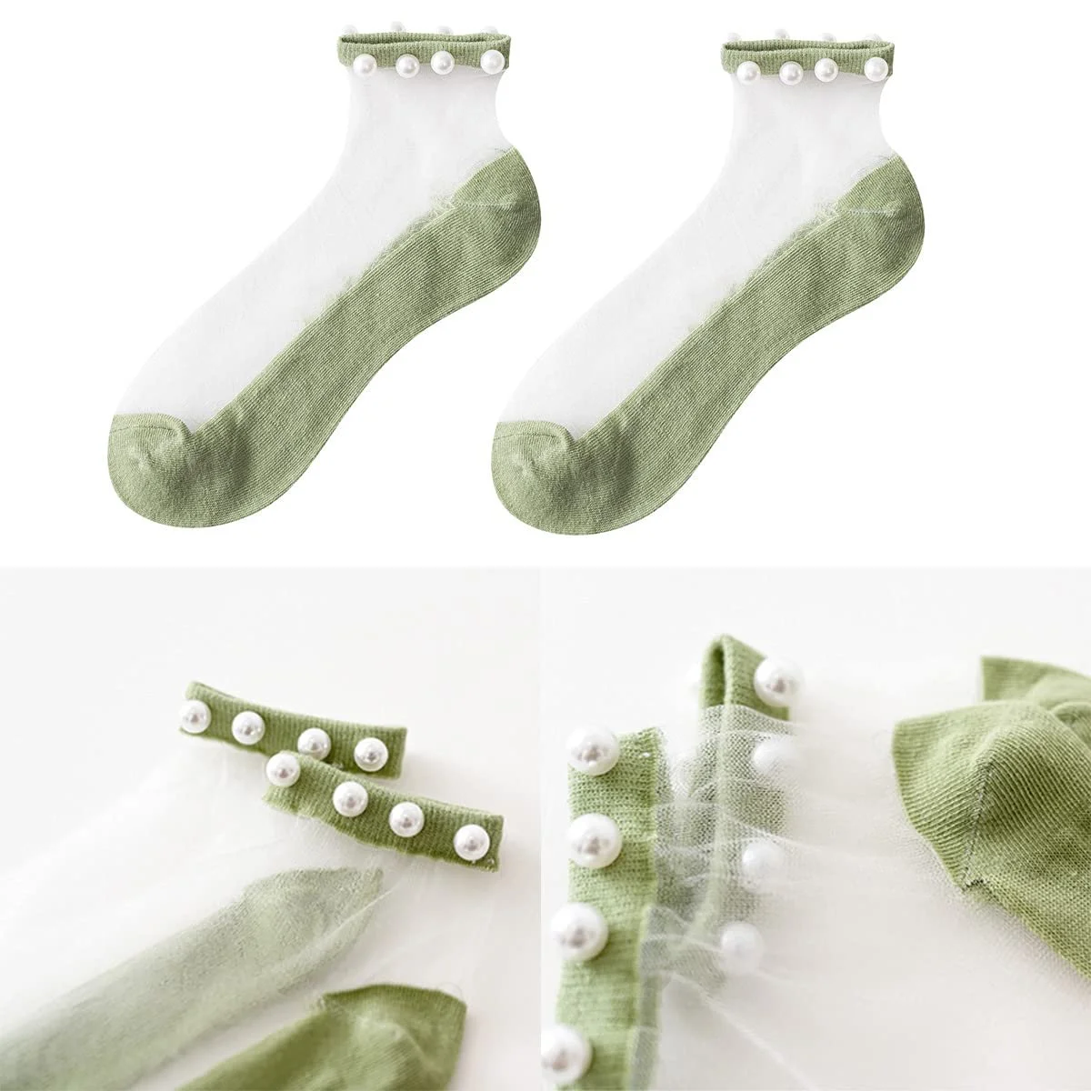 Шкарпетки Crystal Tulle Pearl літні, фото №3