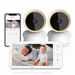 Відеоняня ARENTI 5 дюймів 2K/3MP WiFi PTZ 355° 2 камери Датчик температури та вологості Нічне бачення Alexa - Фото 1