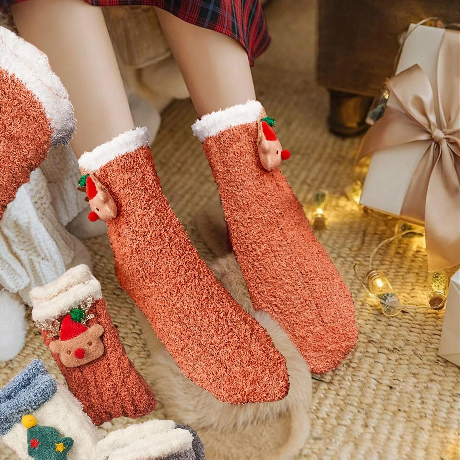 Жіночі Різдвяні Шкарпетки Червоний, 3 пари, фото №7