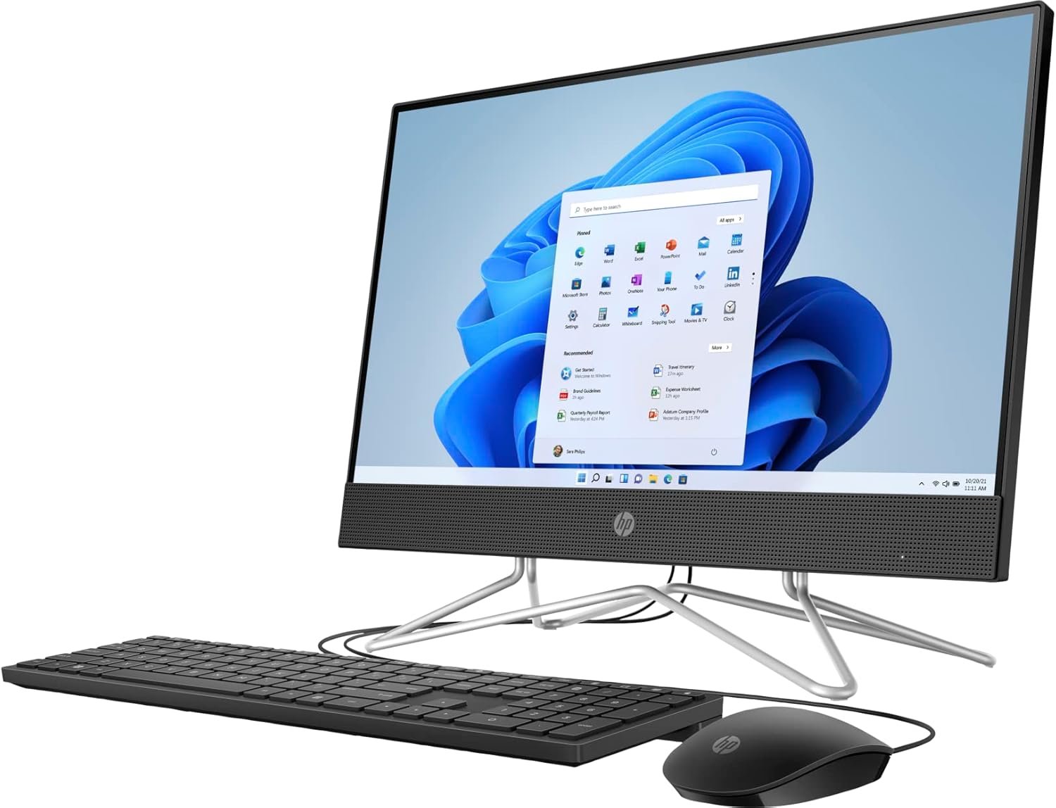 Моноблок HP 22-dd2001sl / Intel Celeron J4025 / RAM 8GB / SSD 256GB / 1 x HDMI / 1 x LAN / Wi-Fi 5 / Bluetooth 4.2 / Windows 11 Home / Черный (76F18EA), фото №1