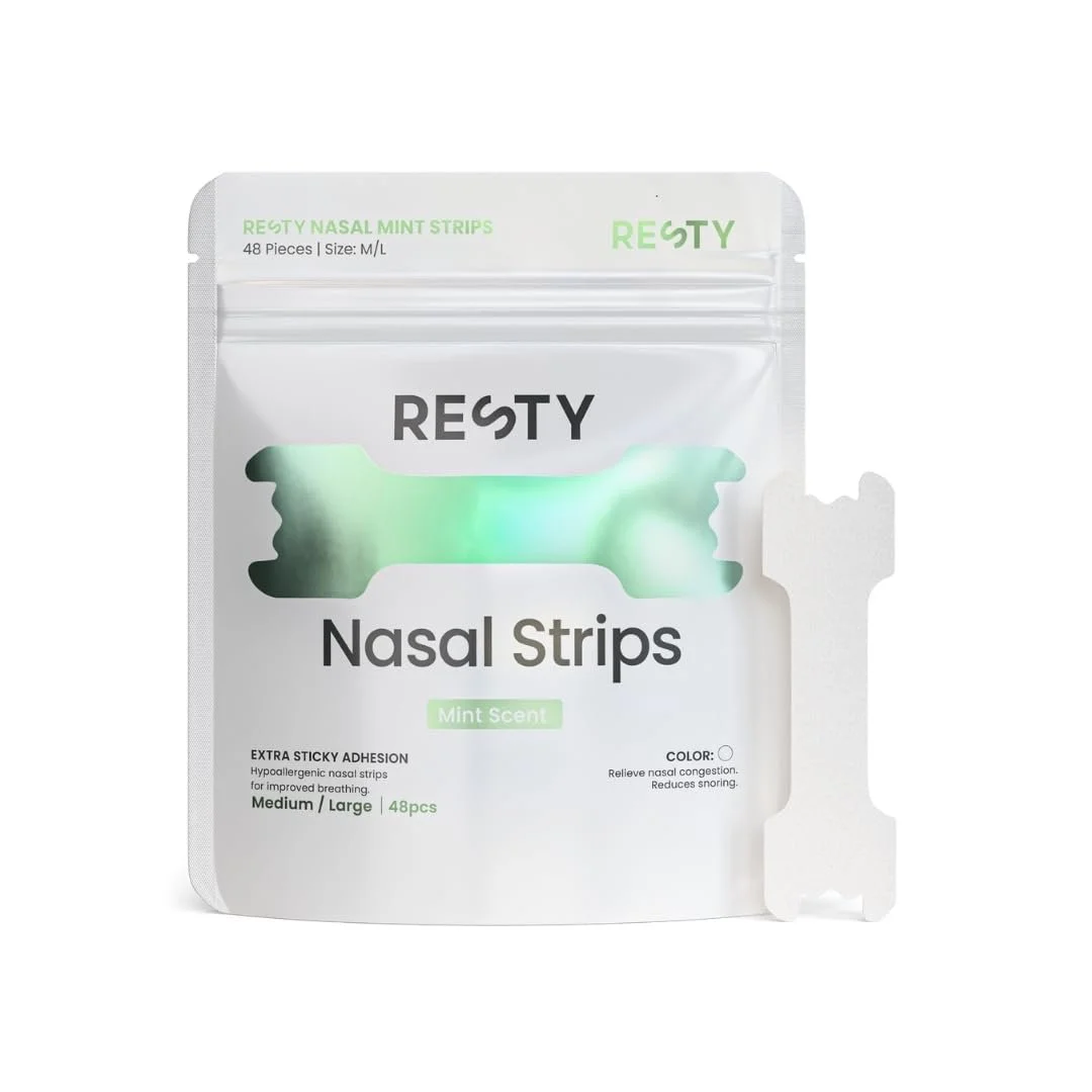 Полоски для носа Resty с ароматом мяты 48 штук от храпа и разделители для носа, фото №1 Полоски для носа Resty с ароматом мяты 48 штук от храпа и разделители для носа, фото №1