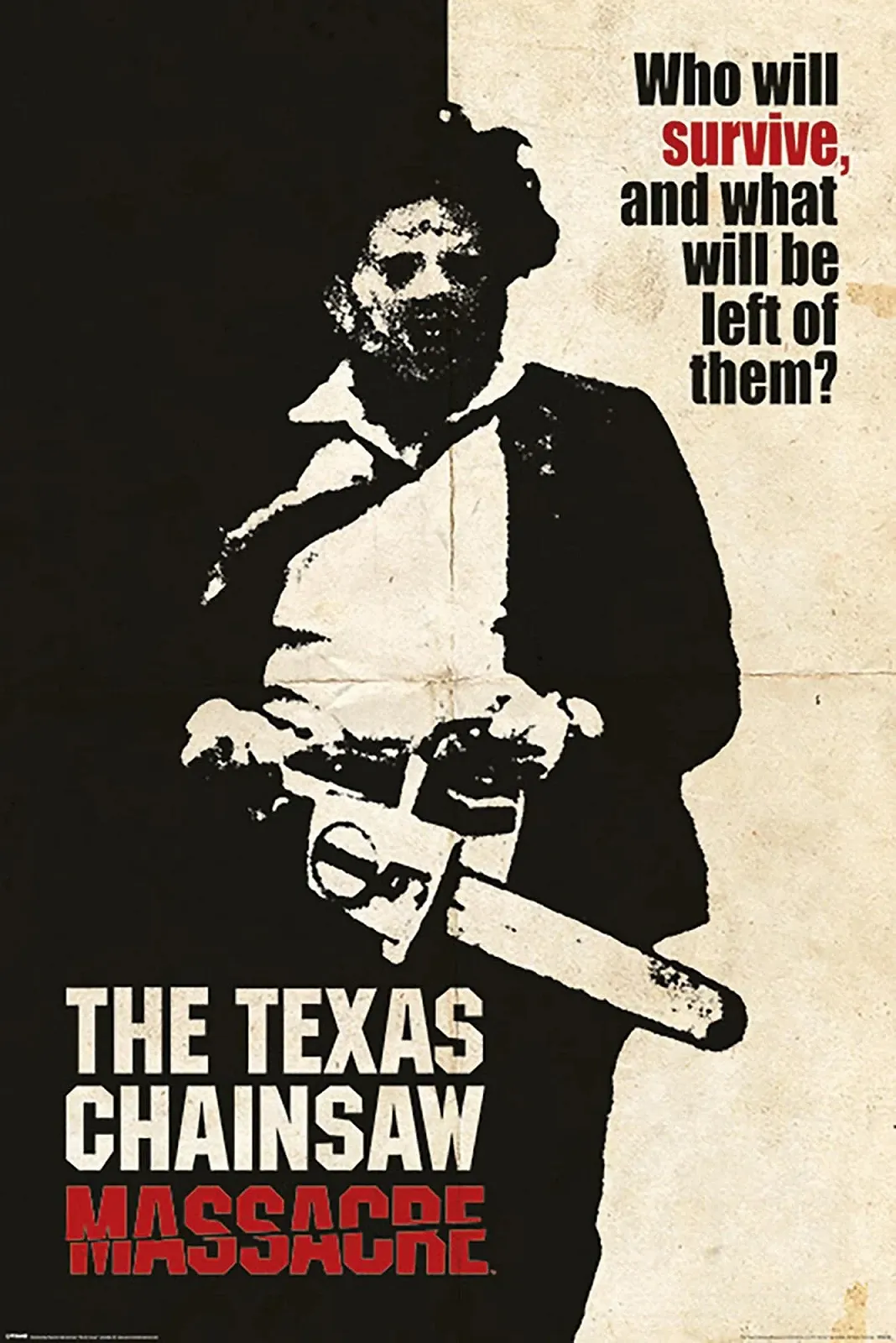 Постер Close Up Texas Chainsaw Massacre "Who Will Survive?" 61 x 91.5 см, фото №1