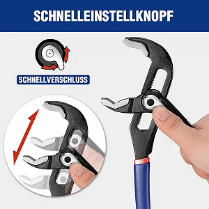 Клещи для водяного насоса WORKPRO, 200 мм (8") и 250 мм (10"), с регулируемыми ручками, набор клещей со скользящим соединением, 2 шт. synthetic.ua - Фото 1