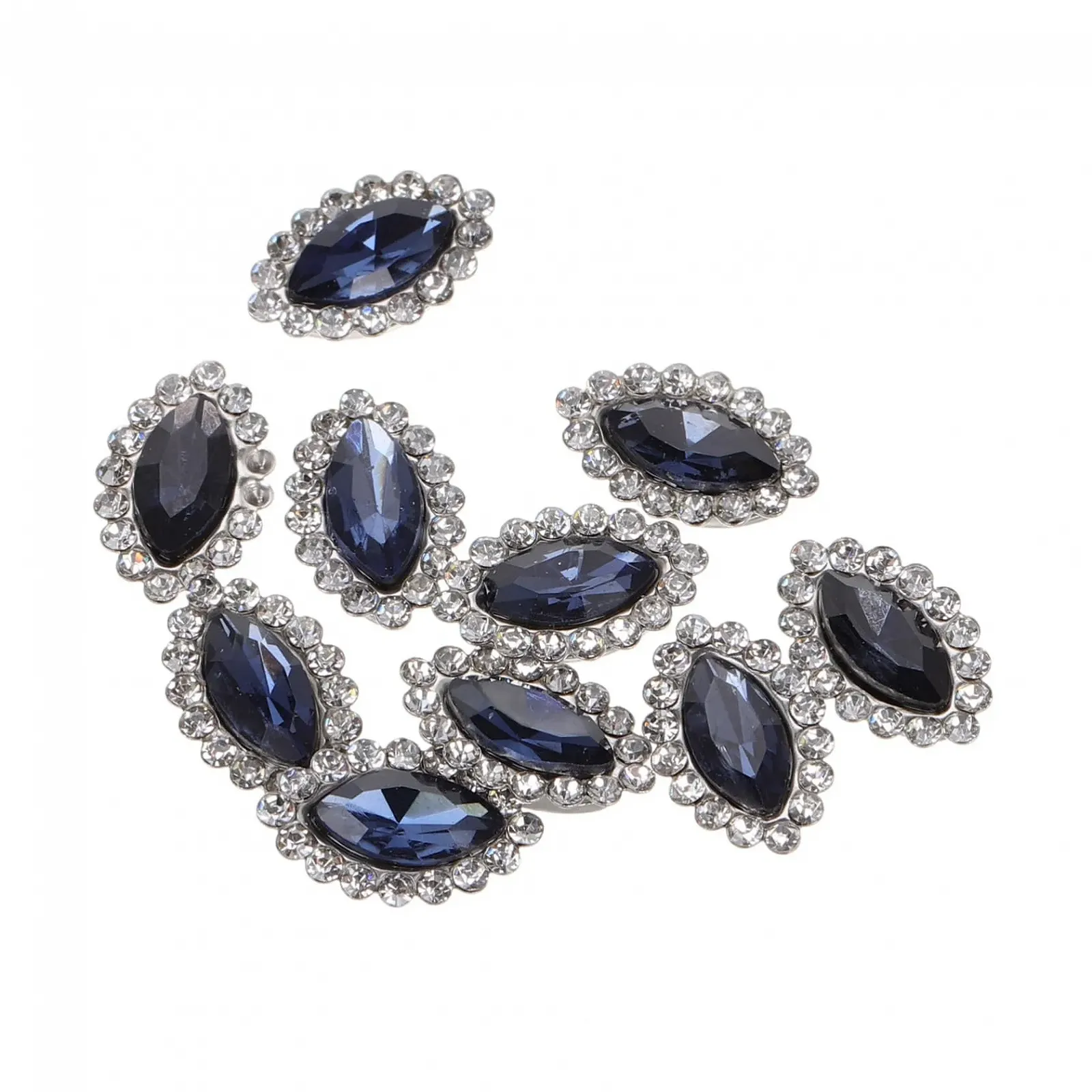 Стразы Стеклянные бусины PACKOVE 10 шт с металлической задней частью, фото №1