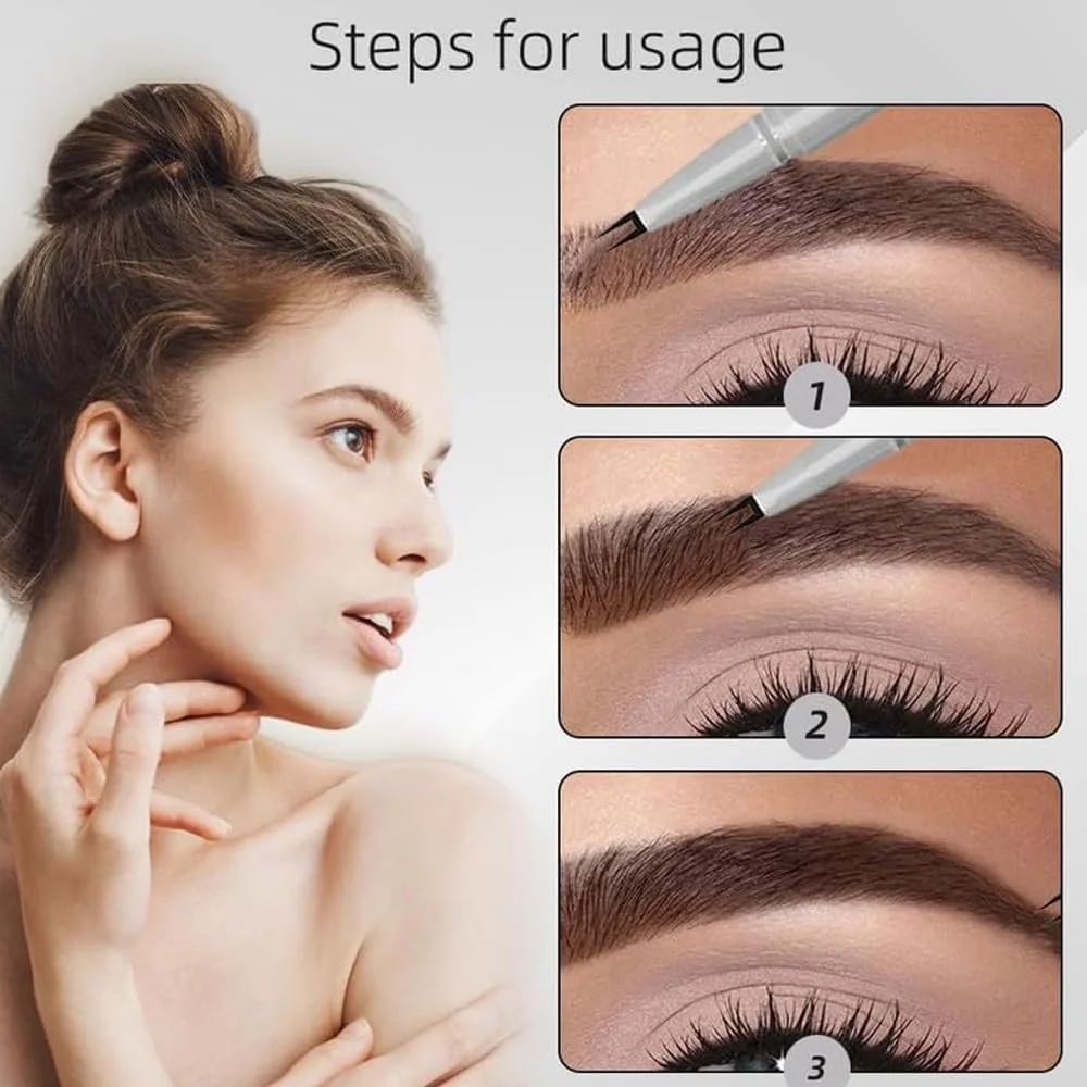 Підводка для нижніх вій з подвійним кінчиком 3D, водостійка, з 2 кінчиками Сіро-коричневий, фото №4 Підводка для нижніх вій з подвійним кінчиком 3D, водостійка, з 2 кінчиками Сіро-коричневий, фото №4