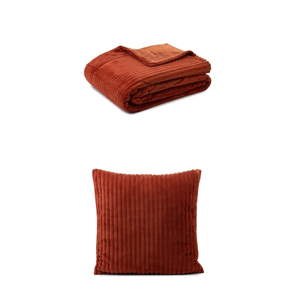 Плед Gözze Вельветовий вигляд та Набір з 2 вельветових подушок 150 x 200 см + 50 x 50 см, фото №1