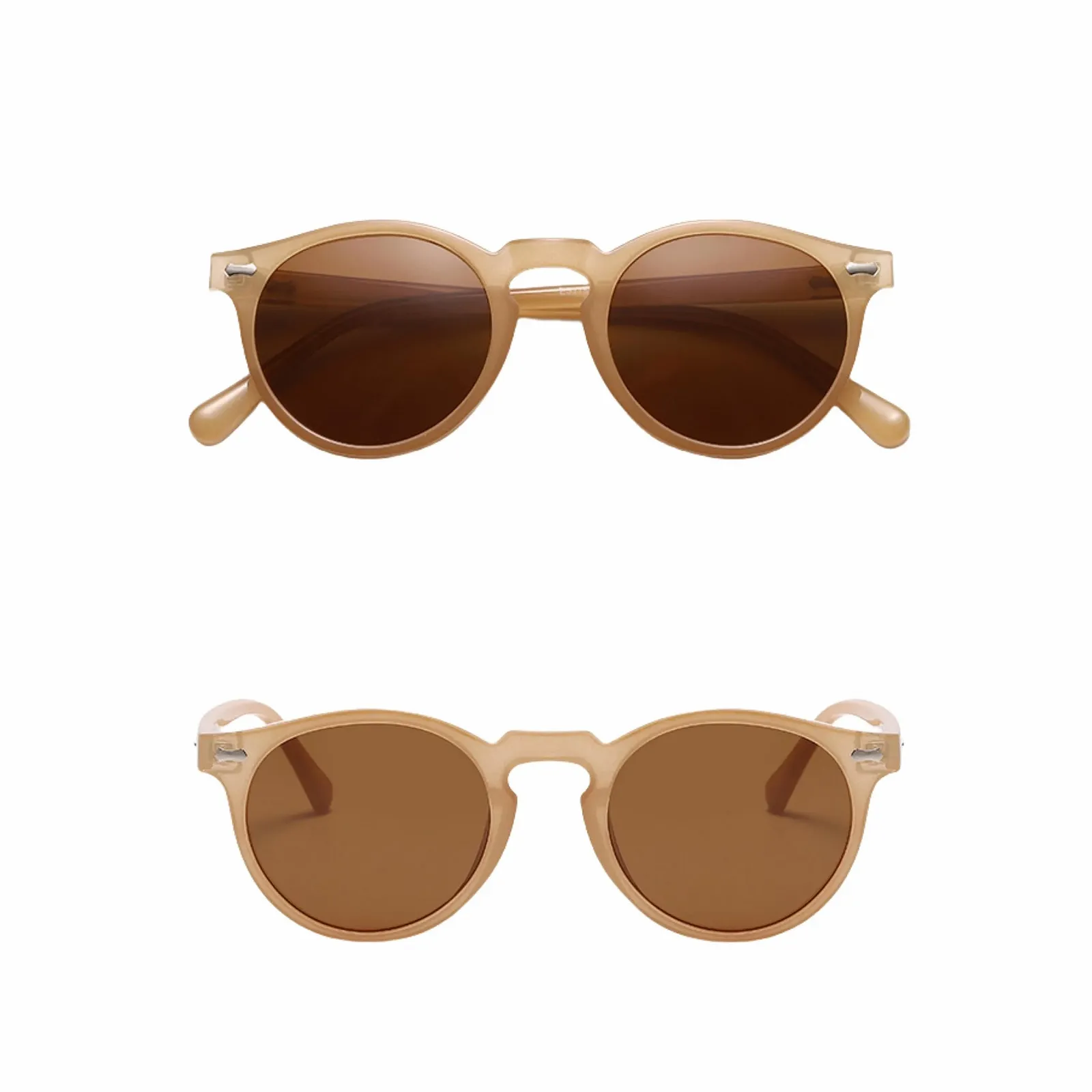 Круглі поляризовані сонцезахисні окуляри QVKUUT для жінок та чоловіків, вінтажний тренд 70-х, класичні, фото №2
