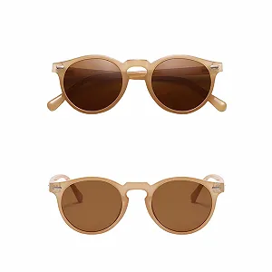 Круглі поляризовані сонцезахисні окуляри QVKUUT для жінок та чоловіків, вінтажний тренд 70-х, класичні synthetic.ua - Фото 1