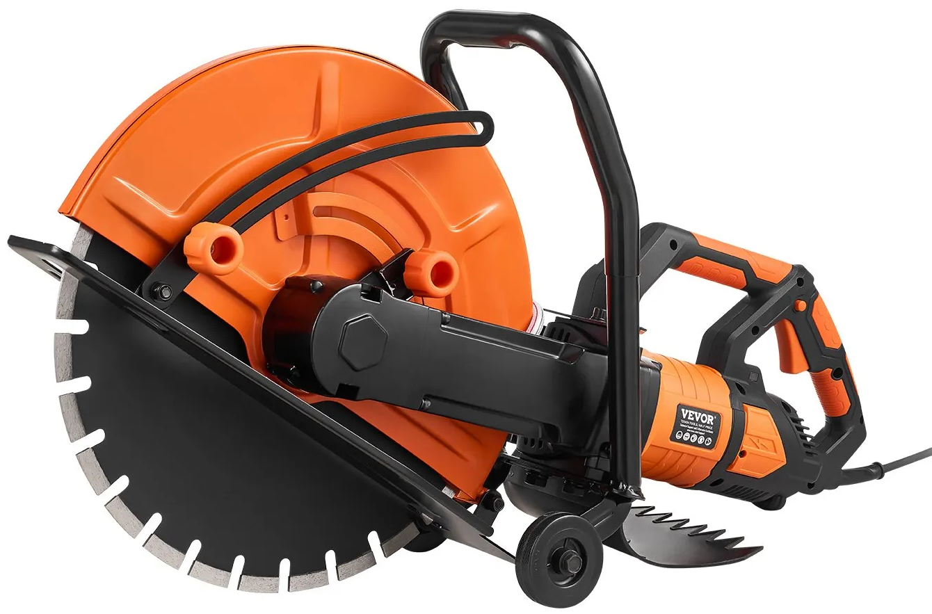 Электрическая пила по бетону VEVOR DC305 (305 мм / 12") 1800 Вт Черно-оранжевый, фото №2