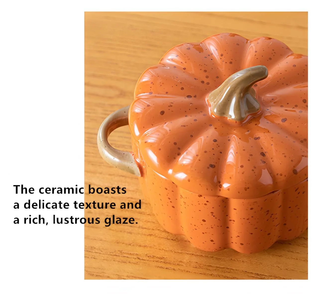 Миска керамічна Гарбуз оранжева для запікання з кришкою та ручками Airport, фото №6