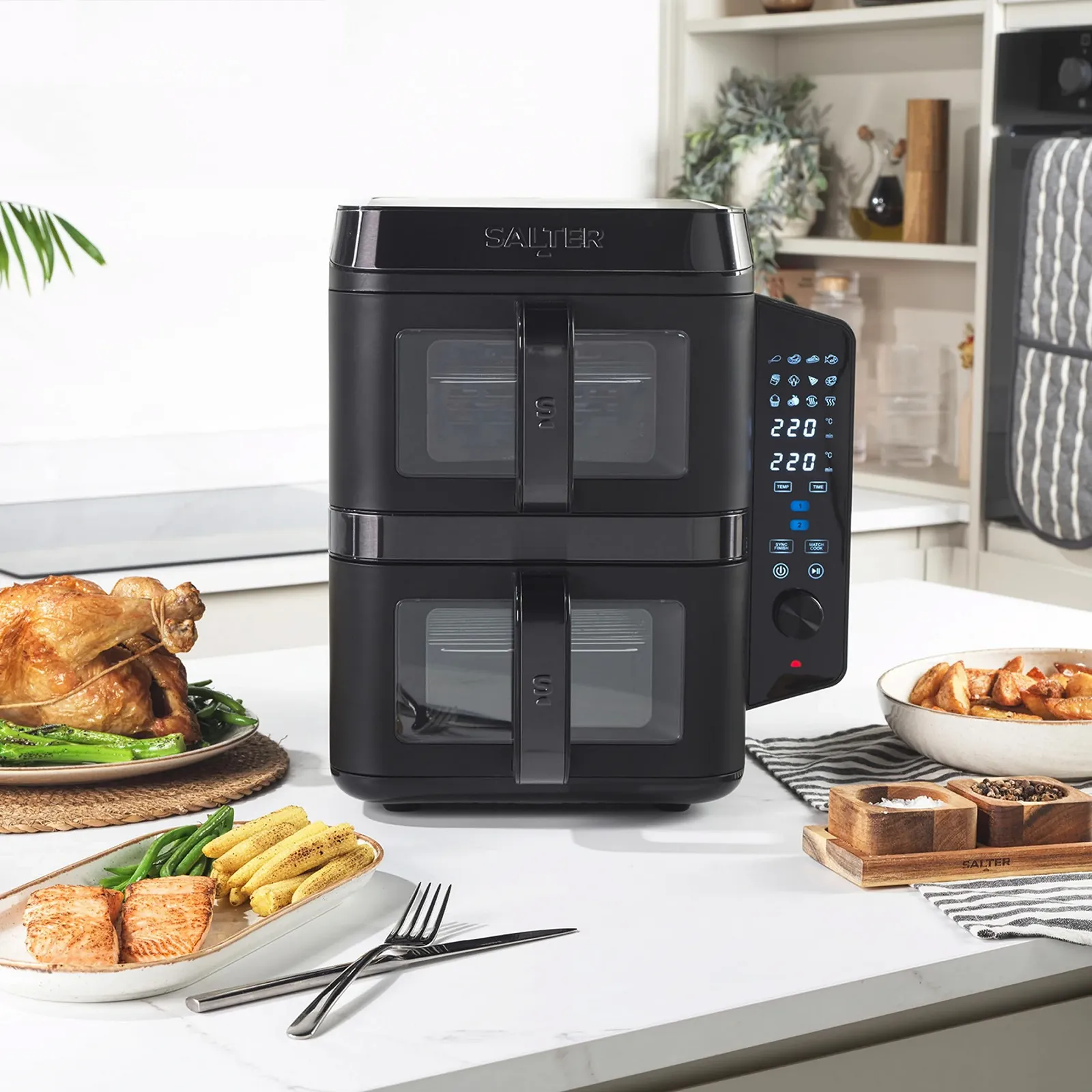 Мультипіч Salter VertiCook View 9 L Double Chamber Vertical 12 Programmes PFAS-Free, фото №6 Мультипіч Salter VertiCook View 9 L Double Chamber Vertical 12 Programmes PFAS-Free, фото №6