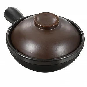 Кастрюля керамическая с ручкой для открытого огня и пароварки термостойкая - Фото 1