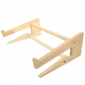 Деревянная подставка для ноутбука портативная, подставка-держатель для ноутбука, прочная подставка для клавиатуры ноутбука, приподнятая настольная подставка для ноутбуков, вентилируемая и без царапин, эргономичная для комфортного набора текста - Фото 1