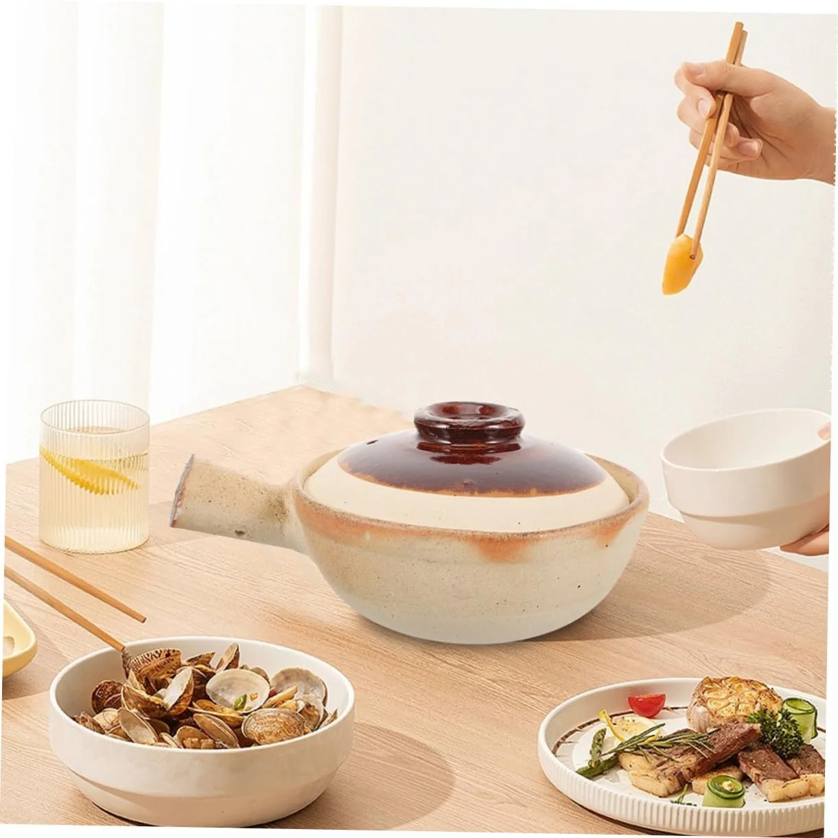 Кастрюля Garneck Керамическая с крышкой для супов и тушения Легкая очистка, фото №6