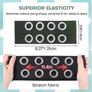 Набор из 2 эластичных повязок на голову с полыми люверсами. synthetic.ua - Фото 1