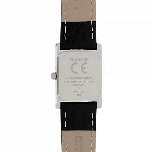 Женские кварцевые часы Dugena Quadra Classica 4460700, белый циферблат, корпус из нержавеющей стали, закаленное минеральное стекло, кожаный ремешок, серебристый, классический synthetic.ua - Фото 1