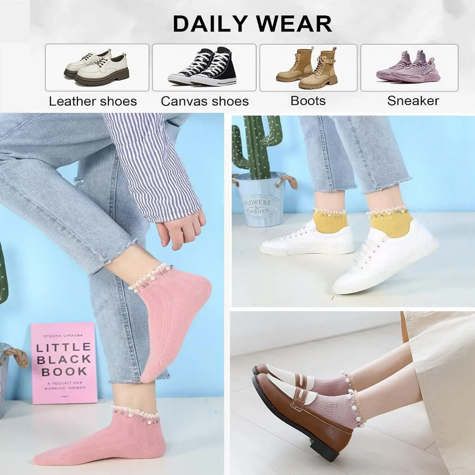 Жіночі шкарпетки Бавовна 35-38 Короткі шкарпетки, 6 пар, фото №4