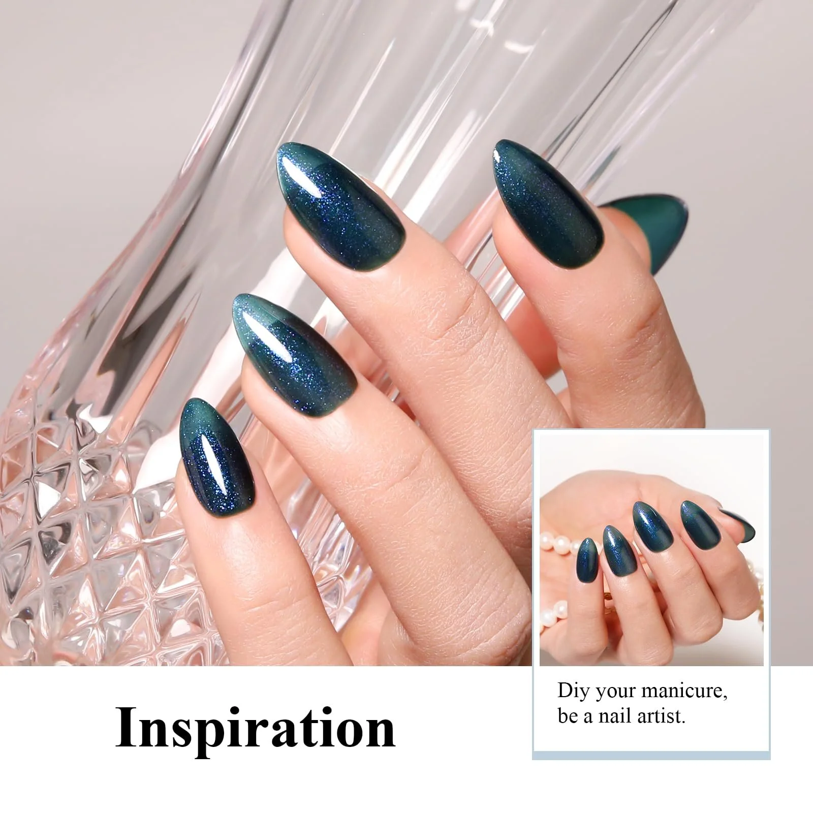 Гель-лак Imtiti Перламутровые блестки Темно-синий 15 мл, фото №6