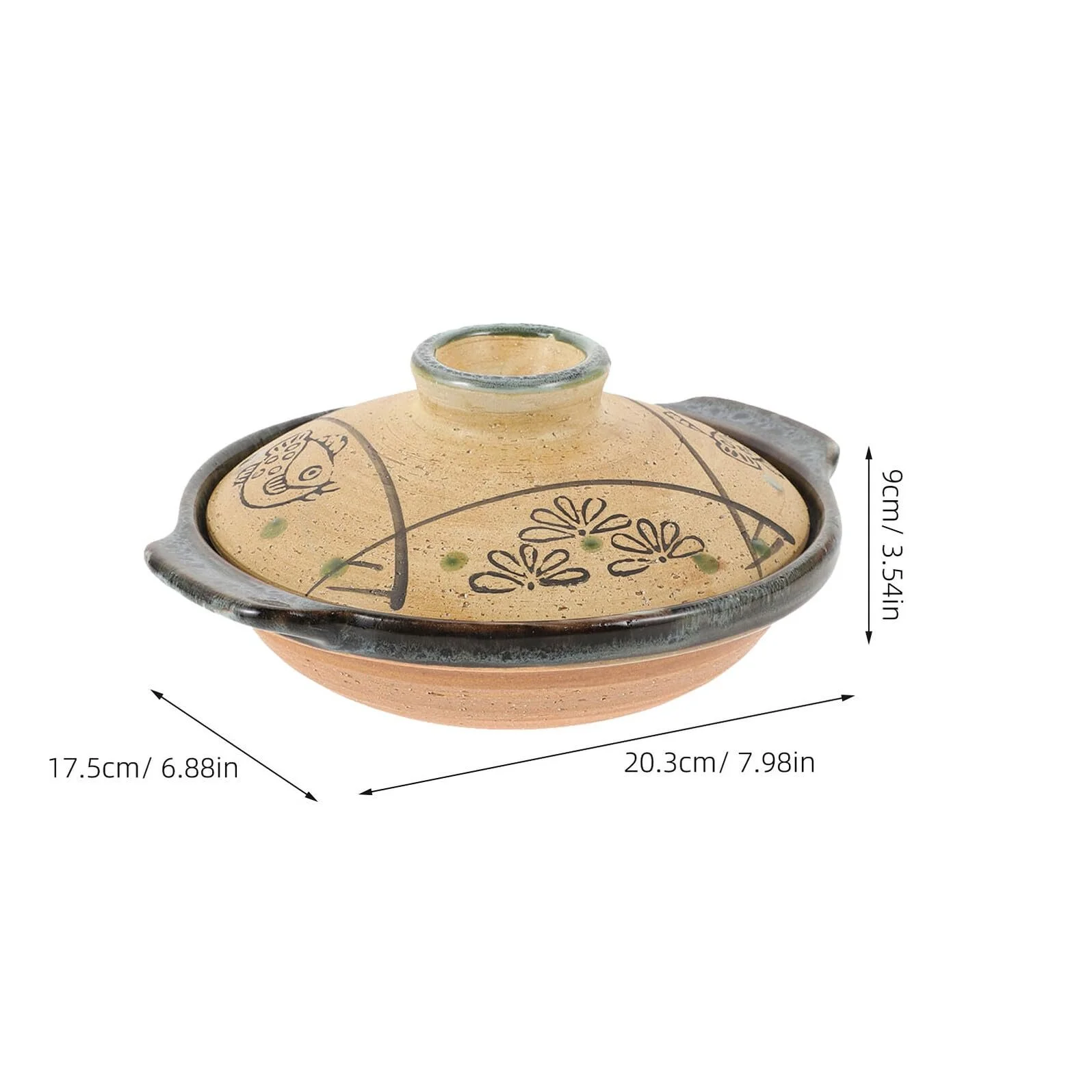 Каструля для тушкування Sosoport японська керамічна 18 см, фото №7