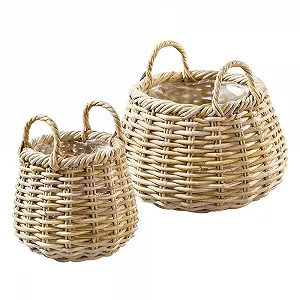 Купить Корзина садовая Klocke Pflanzgefäße ротанг овальная натуральная (набор из 2 шт.) - Фото 1 Корзина садовая Klocke Pflanzgefäße ротанг овальная натуральная (набор из 2 шт.) - Фото 1
