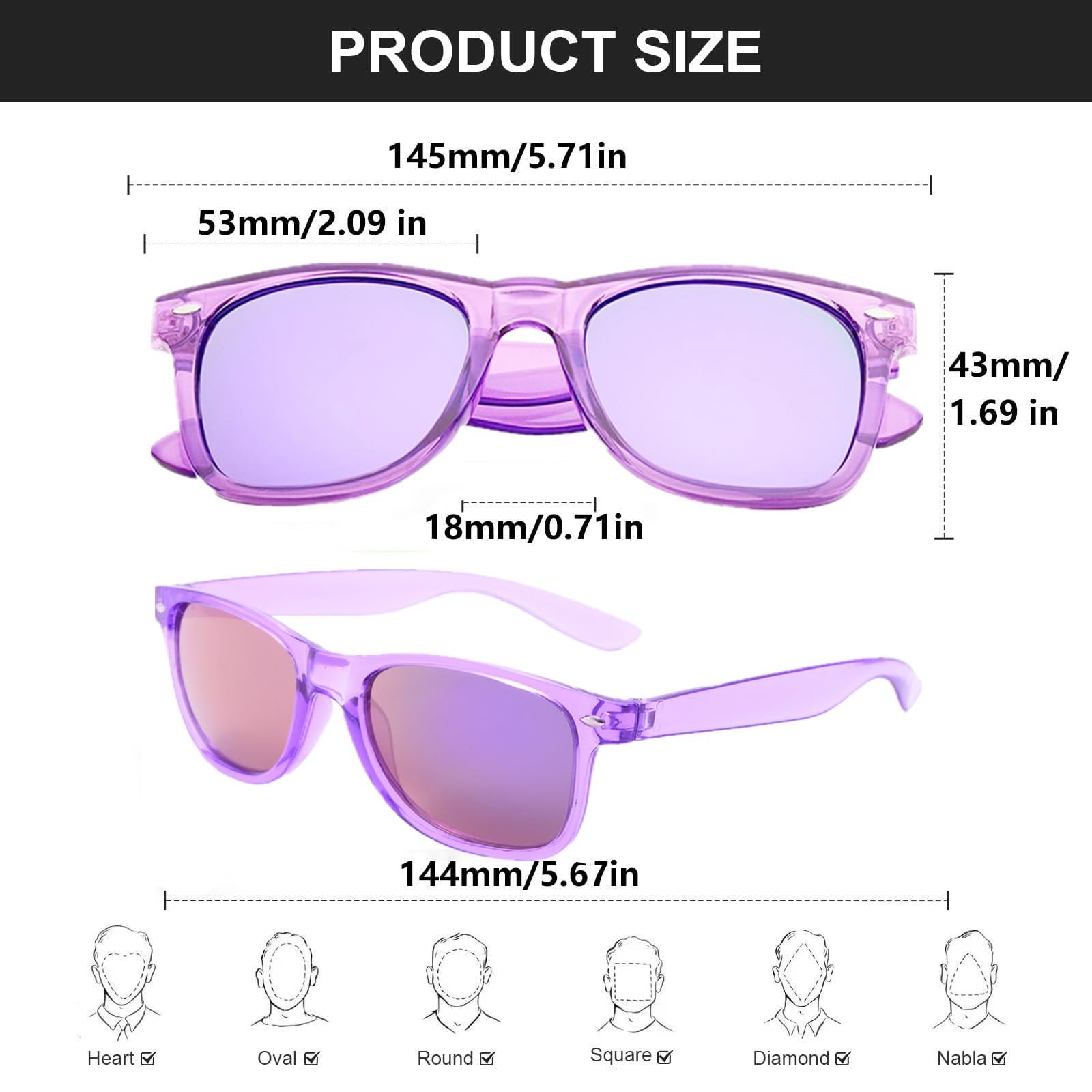 Набір сонцезахисних окулярів ФІОЛЕТОВИЙ FSMILING 8 шт., фото №3