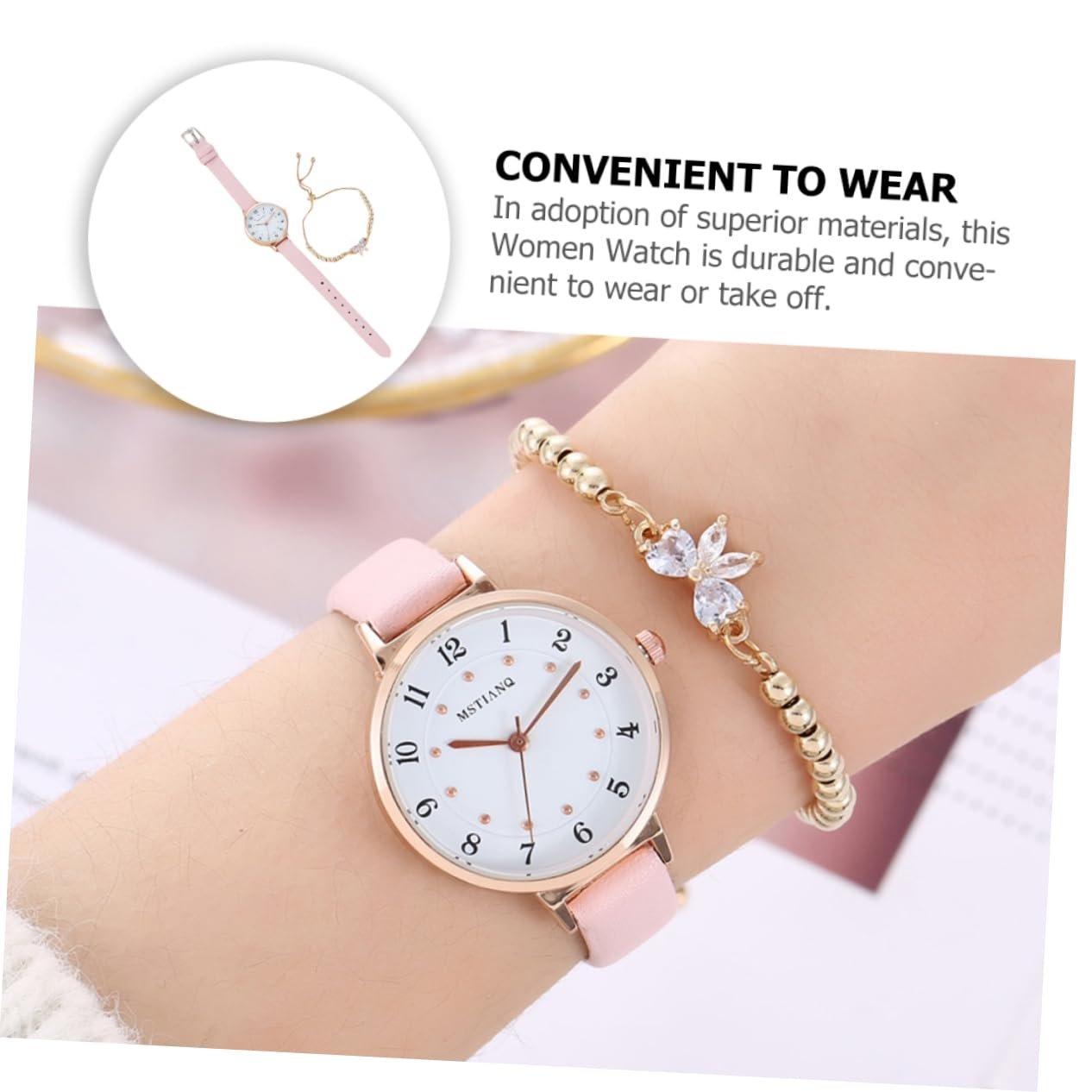 Часы Healvian Женские с Браслетом для Стильных Женщин Кварцевые для Особых Случаев, фото №4