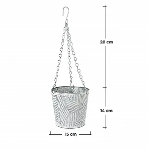 Підвісний кошик Набір 2 шт. Оцинкована сталь 3D дизайн пальмове листя Атмосферостійкий synthetic.ua - Фото 1