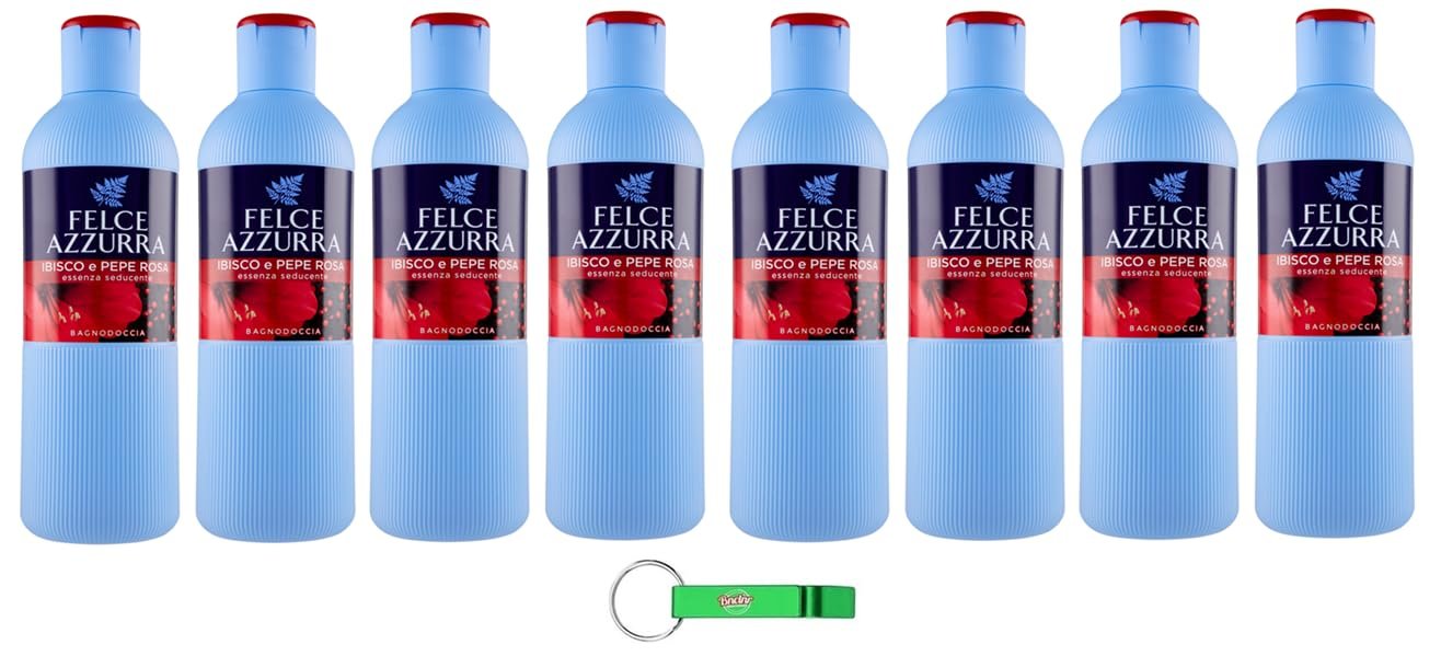 Гель для душу Felce Azzurra Ibisco e Pepe Pink Гібіскус та рожевий перець 8 х 650 мл + брелок, фото №1