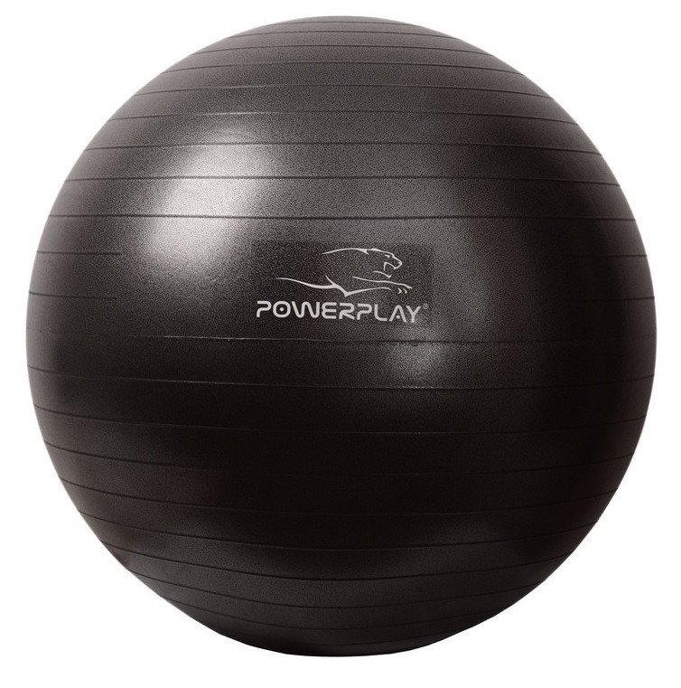 М'яч для фітнесу фітбол PowerPlay 4001 Ø65 cm Gymball Чорний помпа, фото №2