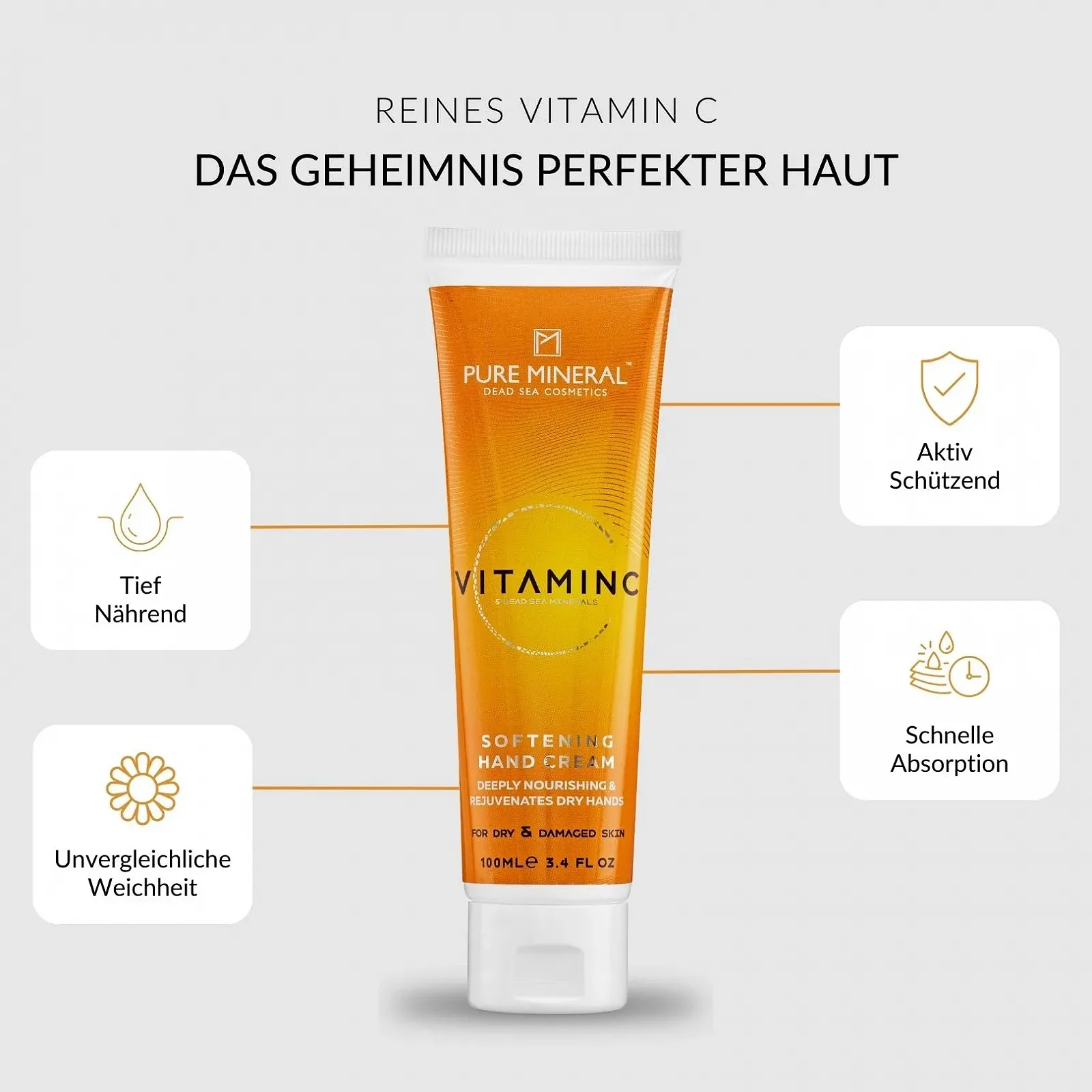 Крем для рук Pure Mineral Живильний з вітаміном C Мінерали Мертвого моря 100 мл, фото №2