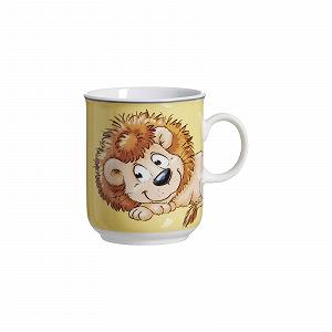 Детская Кружка Ritzenhoff & Breker Happy Zoo Лев, 270 мл, с ручкой и звериным мотивом, фарфор, желтая - Фото 1
