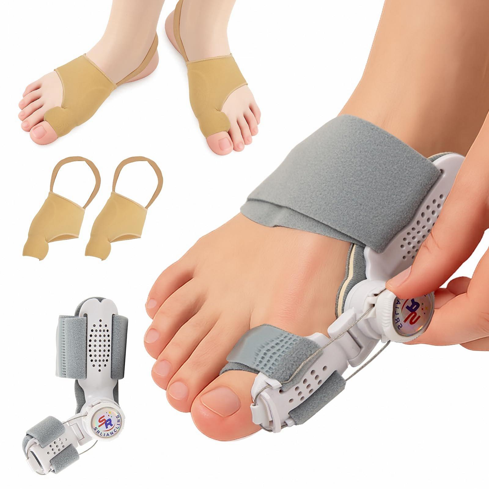 Шина для коррекции Hallux Valgus Регулируемая, 1 шт + Носки для Hallux Valgus, 2 шт, фото №1